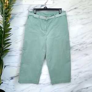 Ralph Lauren Women's Mint Green Belted Capri Jeans Size 10
